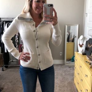 Banana Republic Button-Up Cream Sweater size M